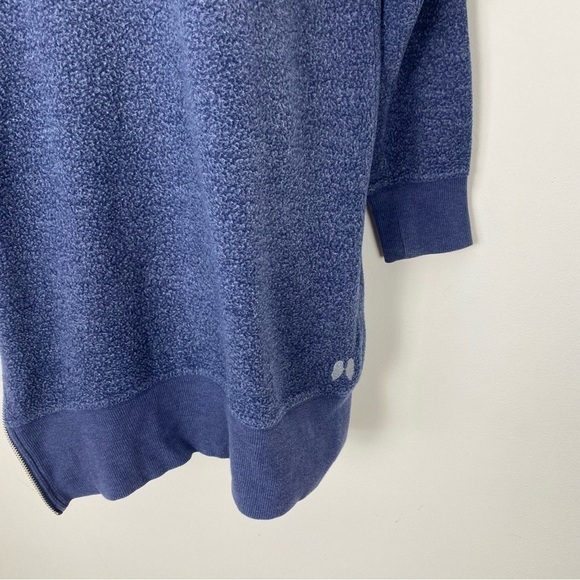 VS VICTORIA’S SECRET Navy Fuzzy Fleece Long Tunic Pullover Sweatshirt Medium - Picture 5 of 8